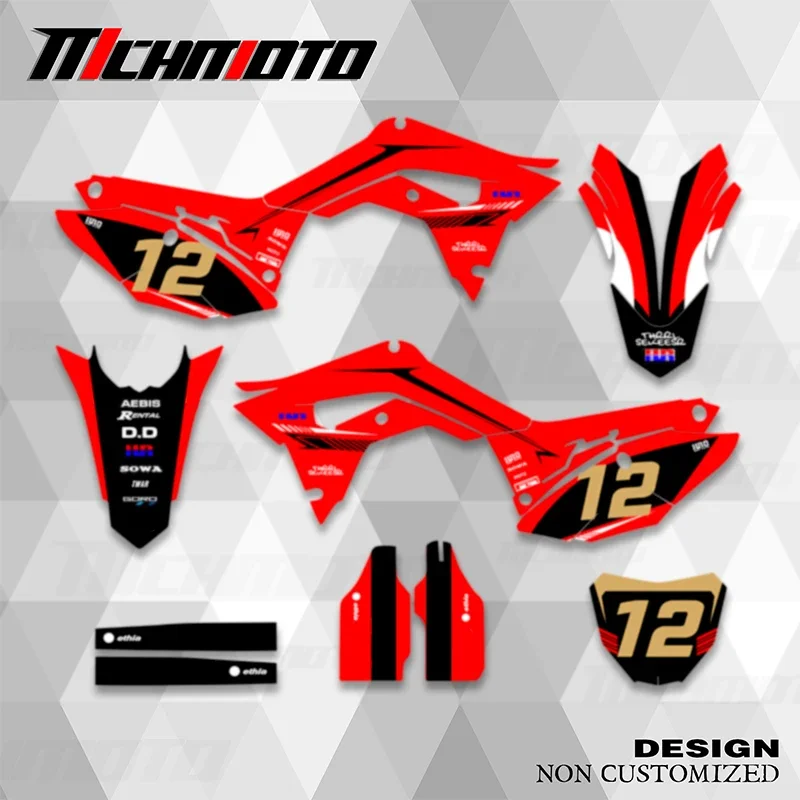 

MCHMFG Customized Team Graphics Backgrounds Decals StickersKits For Honda 2017 2018 2019 2020 CRF450R 2018-2021 CRF250R