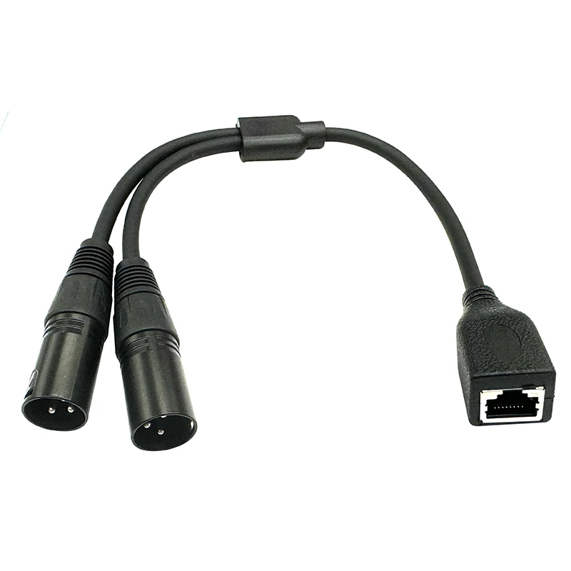 Dual XLR Male Female to RJ45 Audio Cable