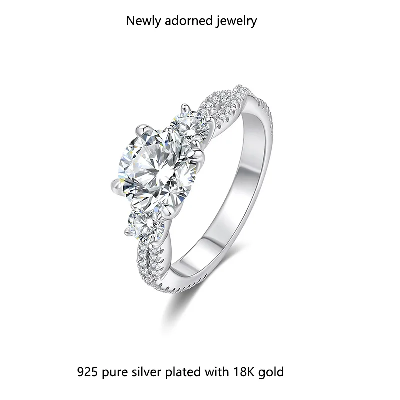 

Cross-border bestseller, S925 sterling silver closed full moissanite trendy design high-end women's ring gift