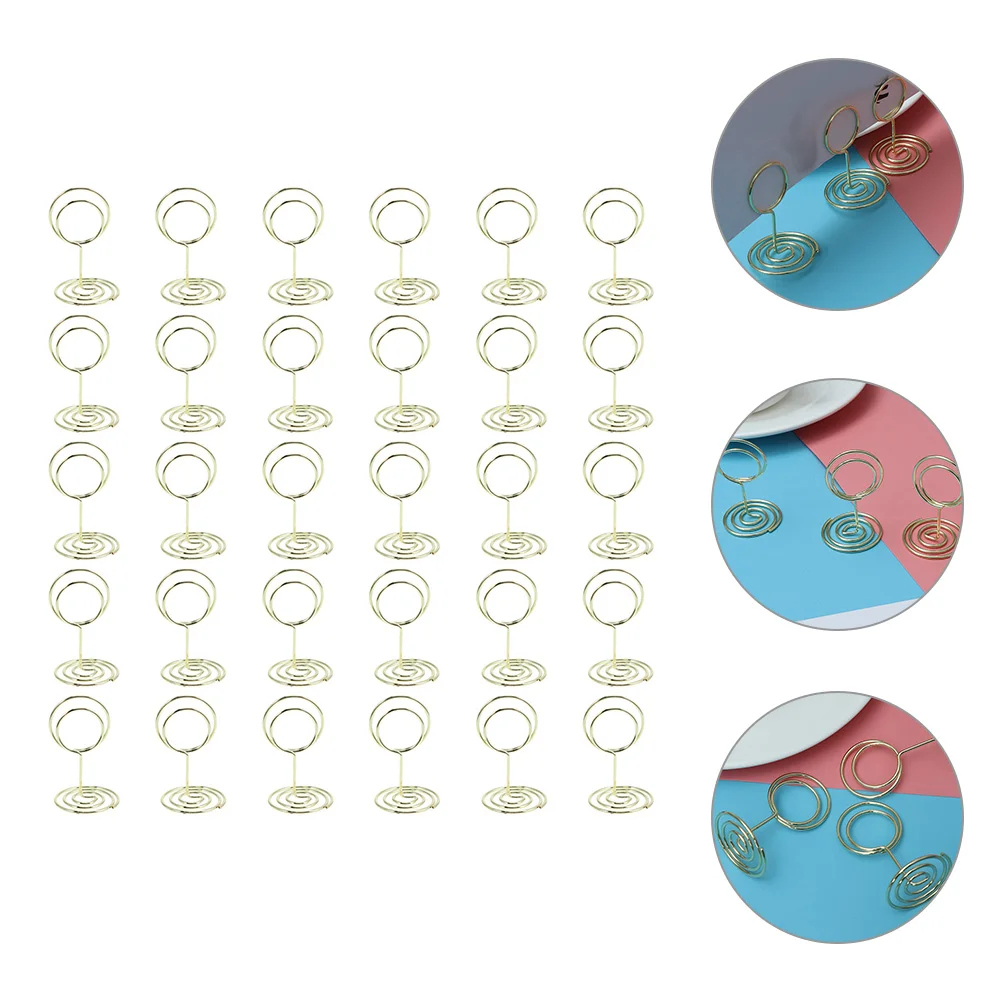 

30 Pcs Table Number Holder Picture Holders Clips Business Card Bailing Wire Menu Memo Desktop