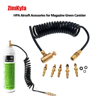 Zestawy adapterów gazowych HPA Podłącz do zielonych/czerwonych/czarnych kanistrów, 2-metrowy wąż cewkowy do narzędzi pneumatycznych