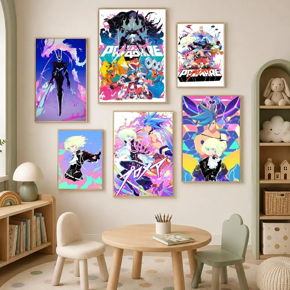 Anime P-Promare Poster Self-Stick HD PVC Wall Art Poster, Waterproof Decor for Bedroom, Living Room and Home