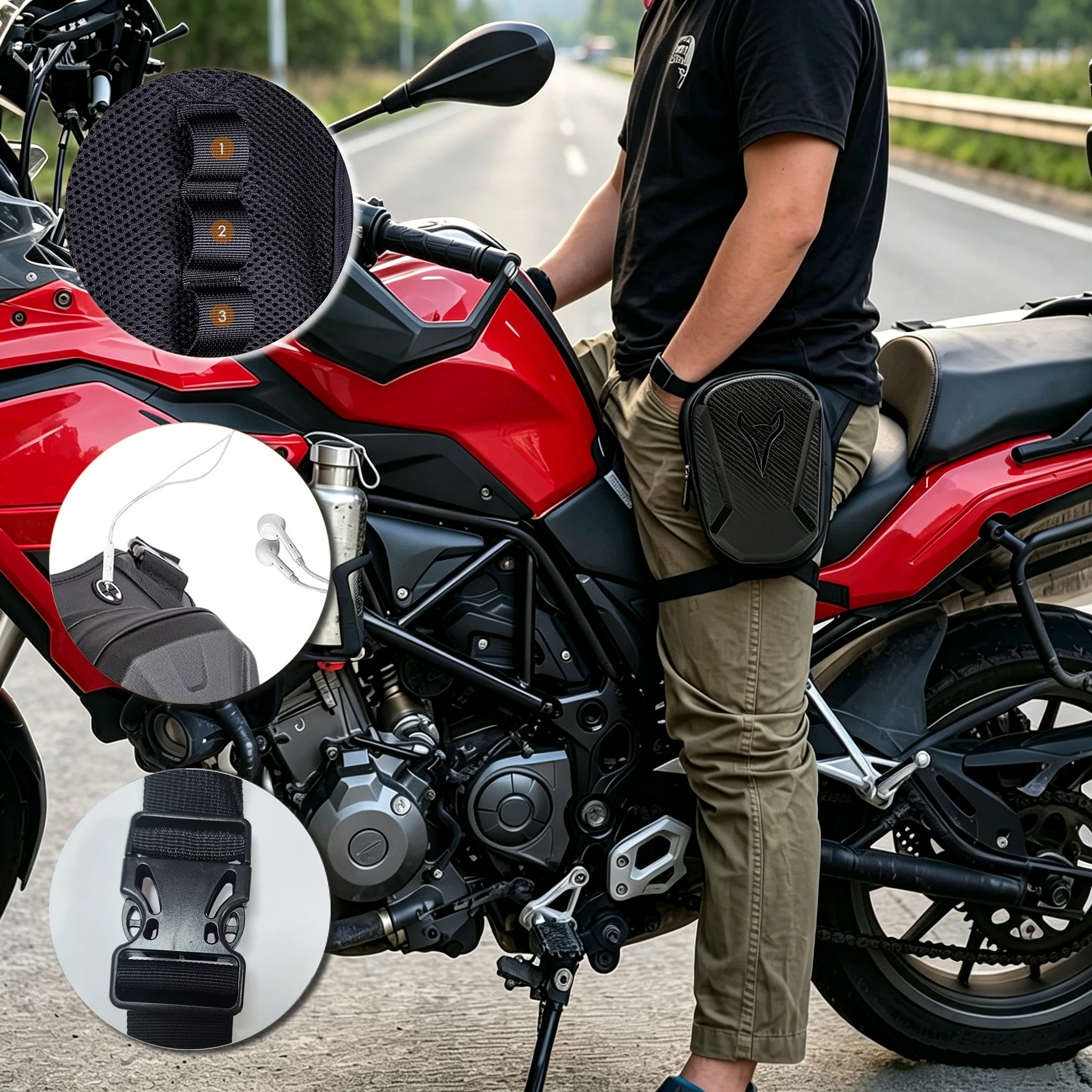 

Outdoor sports motorcycle diagonal cross bag tactical leg bag outdoor running waist bag fashionable casual waist bag
