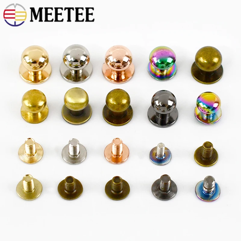 20Pcs 4-12mm Metal Rivet Buckles Nail Bag Belt Clothes Fastner Clasp Decorative Studs Screw Button DIY Leather Craft Accessories