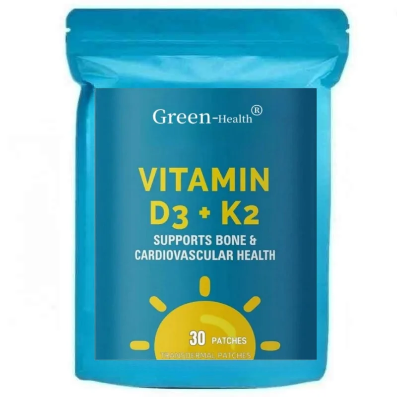 30 Patches Vitamin K2 (MK7) Transdermal Patches with Vitamin D3 Bone and Heart Health