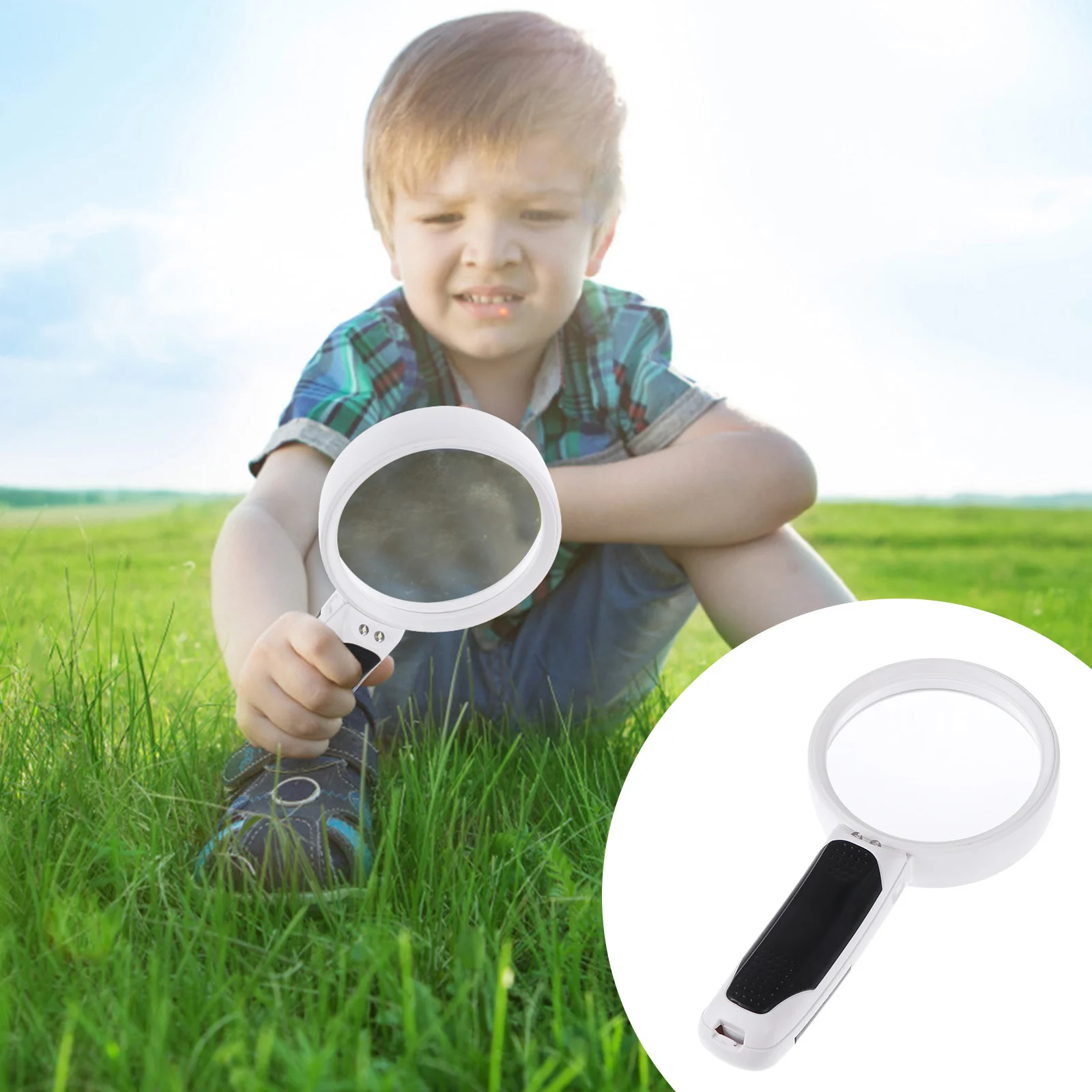 

Dual-LED 20X Handheld Magnifying Tool Enhanced Clarity for Fine Details in Maps Miniatures Study Aids Home Use Lightweight