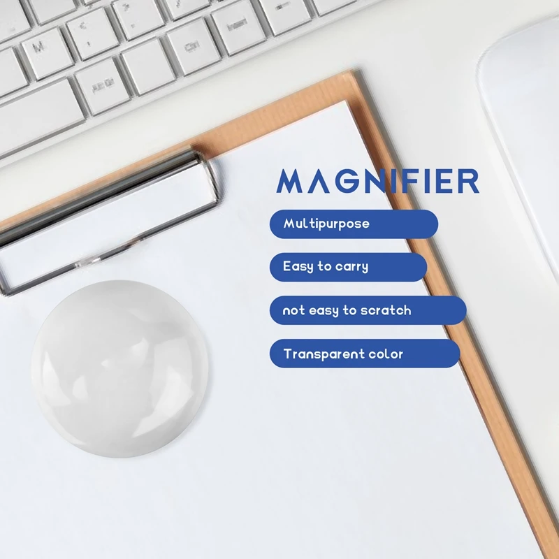 New 2 Inch Magnifying Dome - Portable Paperweight 8X Magnifier Clear Reading Aid Magnifying Glass Dome Easy To Glide For Reading