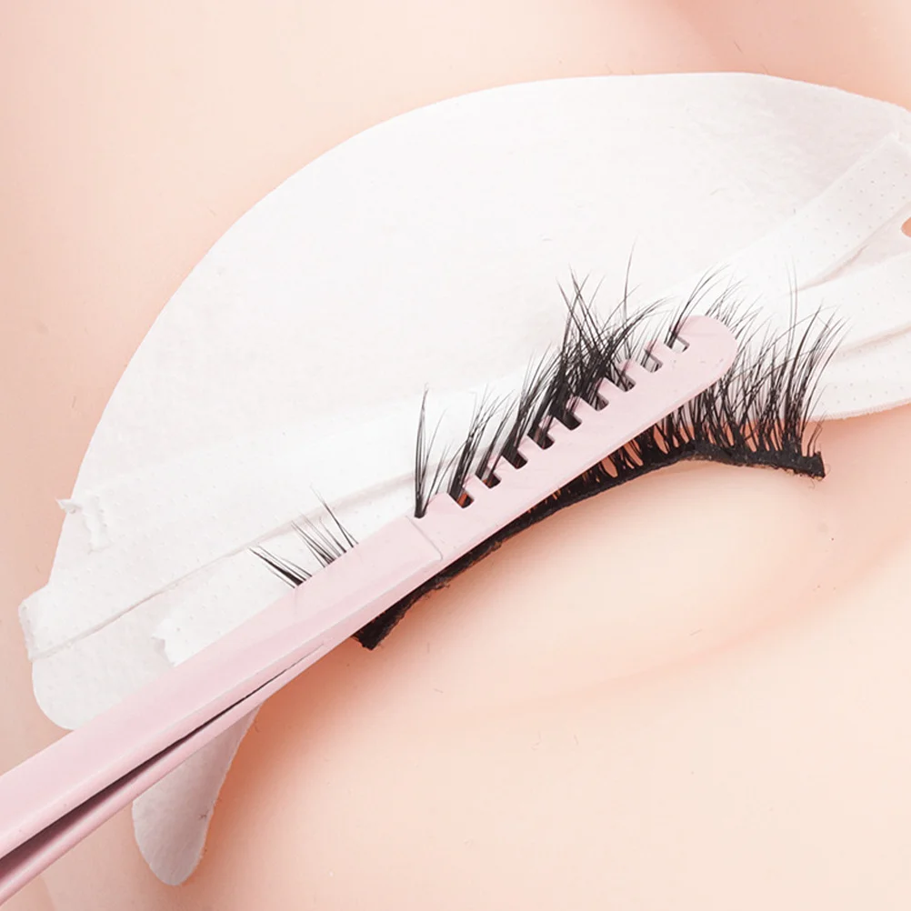 

4Pcs Eyelash Clamps Stainless Steel Lash Tweezers Comb Tool Precise Curling Applicator for Eyelash Extensions Beauty