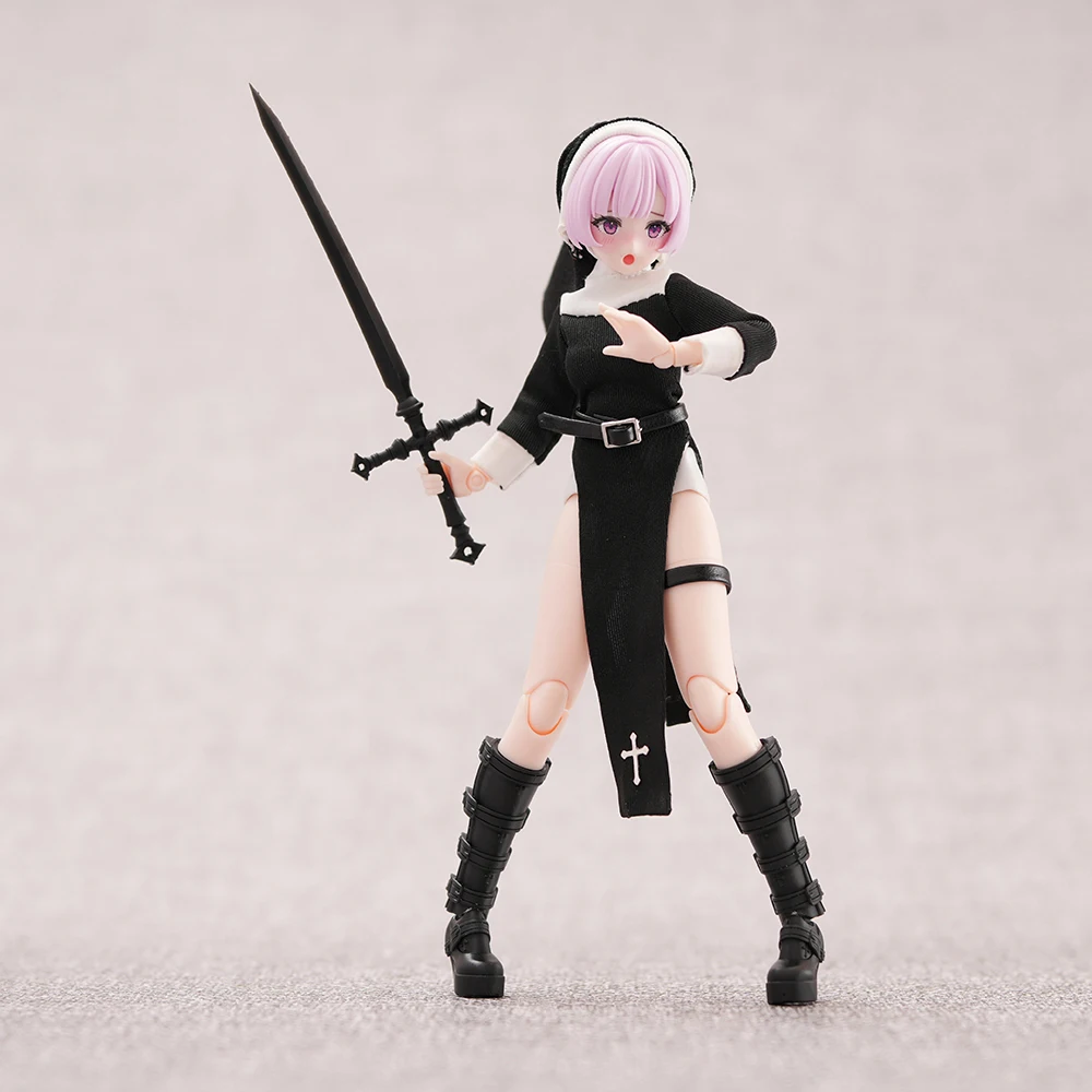 1/12 Scale Female Soldier Machine Girl Clothes 99S Daily Clothing Nun High Slit Dress for 6 inches Kotobukiya BD Series Azone12
