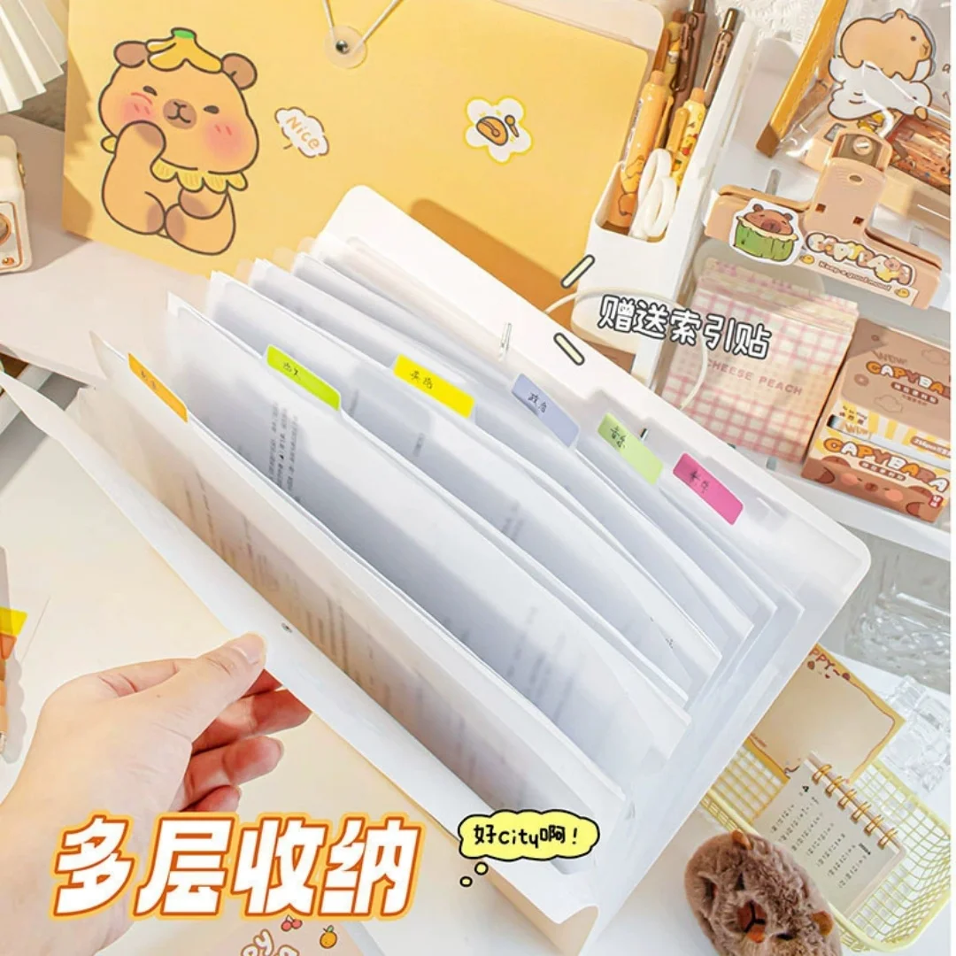 لطيف كابيبالا مجلد ملفات قابل للتوسيع 5/8/12 مجلدات الجيب طالب متعدد الطبقات امتحان ورقة تخزين حقيبة الملفات لمكتب المدرسة #2