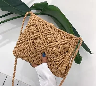 

Fashion Woven Shoulder Bags Summer Women Cotton thread Weave Crossbody Beach Travel Handbag Female Bag Messenger Bags Bolsa sac