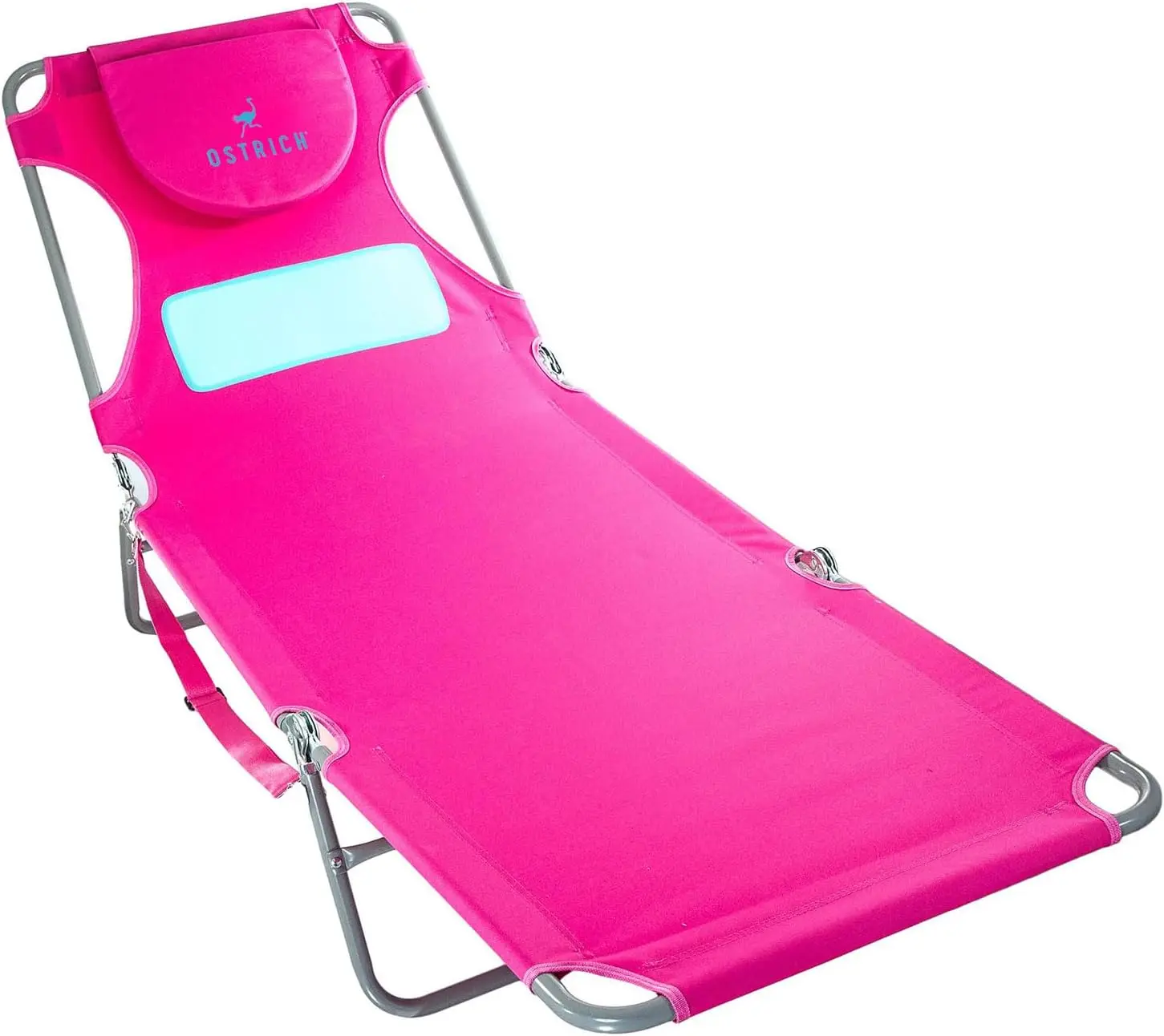 

Portable Reclining Lounge Chair for Women with Chest Support, Outdoor Patio Beach Camping Pool Tanning Pink Chaise