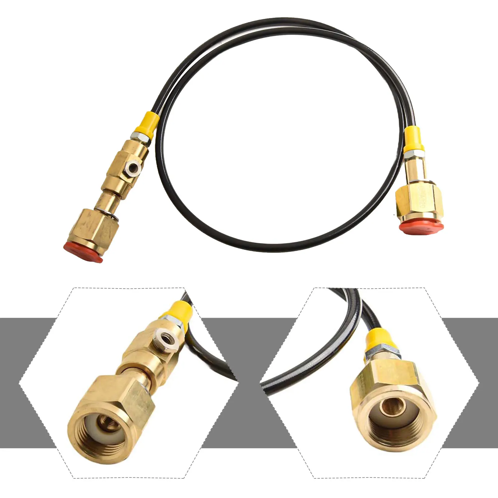CGA320 Bottle Adapter with 90cm Hose for Refilling Propane Tanks in Facilities Using Standard CGA320 Equipment