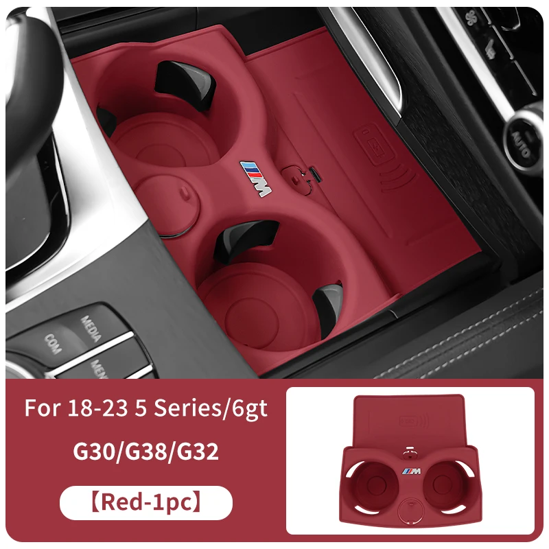 Silicone Car Cup Holder Coasters Central Control Wireless Charging Pad For BMW 3 5 Series G30 G32 6GT X3 X4 ix3 G01 G02 G22 G20