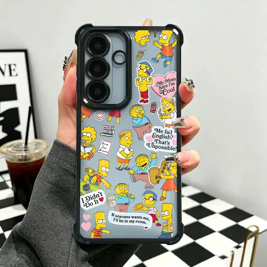 Case for Samsung Galaxy S26 S20 FE S22 Ultra S23 S21 Plus S25 Edge S24 Phone Cover S-simpsons Cartoon - view 5