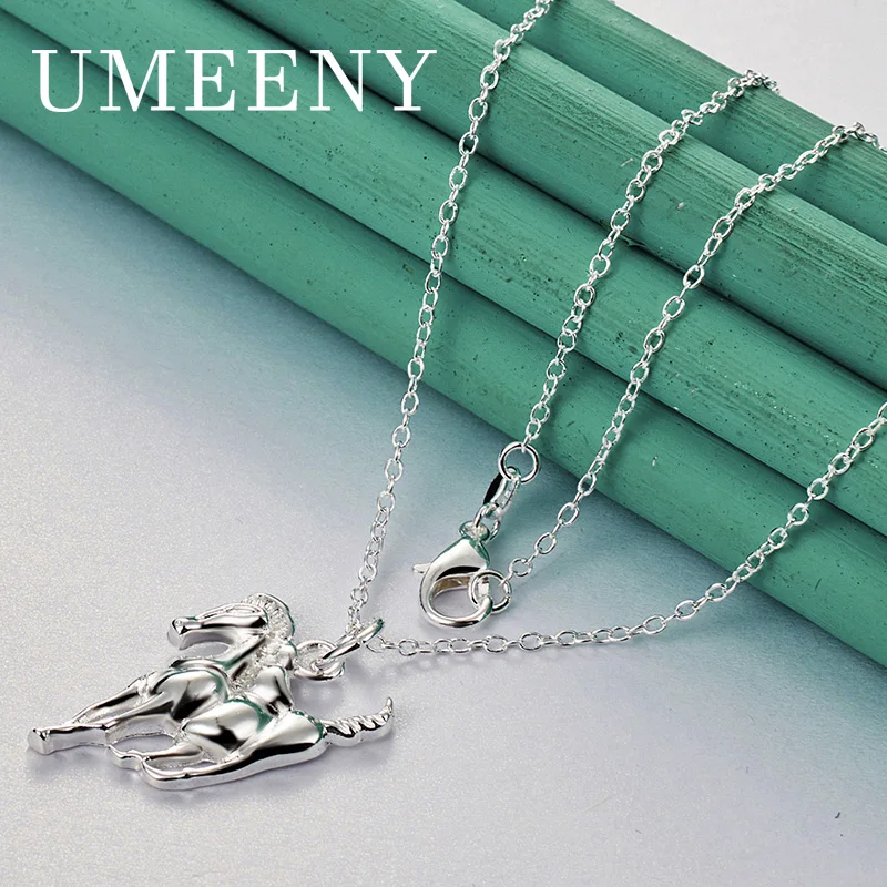 

Simple 925 Sterling Silver 16-30 Inch Beautiful Horse Shape Necklace Women Gift Accessory Pendant Wedding