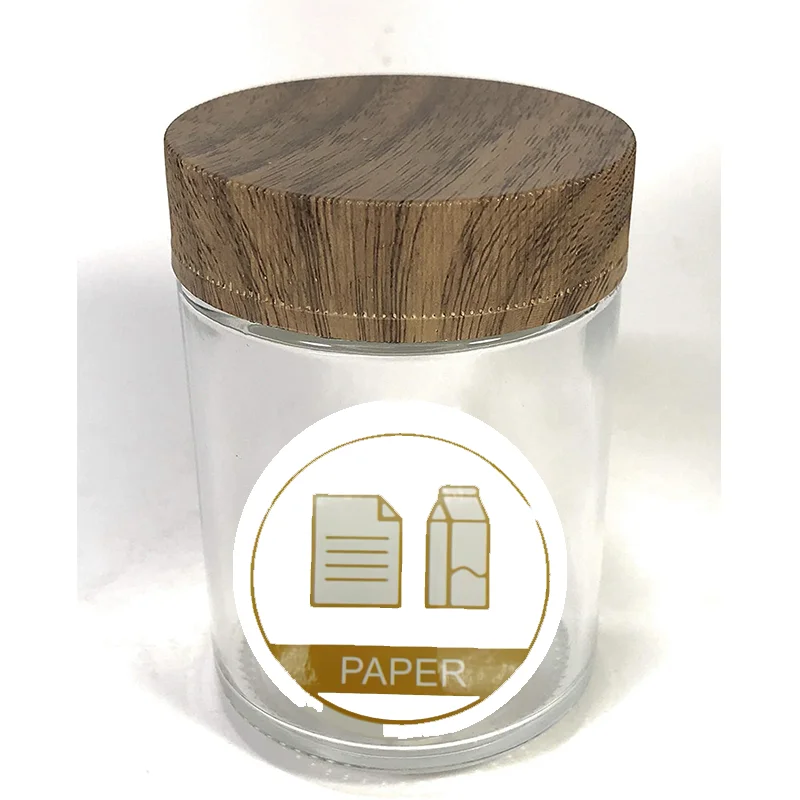 معدن البلاستيك الزجاج العضوية إعادة تدوير مكتب سلة المهملات ، ورقة تسمية القمامة ، ملصقا فرز النفايات ، 6 قطعة ، 4" #4