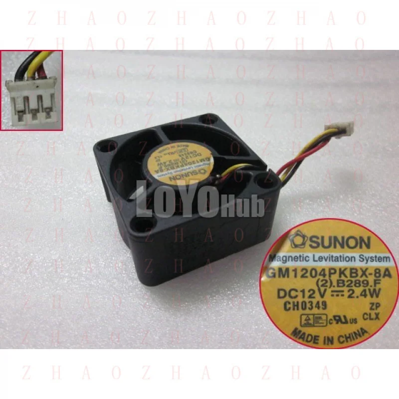 L+ For SUNON GM1204PKBX-8A (2).B289.F cooling Fan DC 12V 2.4W 40x40x20mm 3-Pin