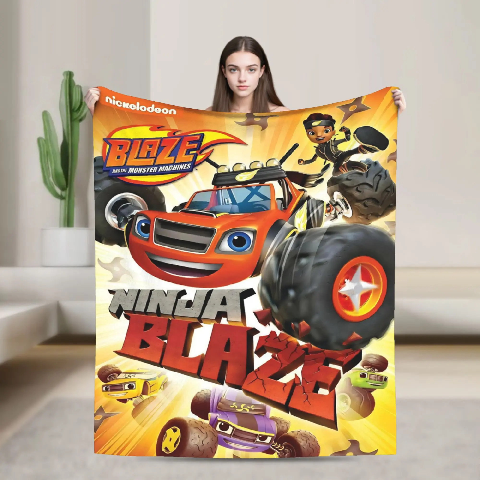 Blaze and the Monster Machines Accessories Blanket Warm Cozy Fluffy  Throw Blankets Multi-size Throws And Blankets