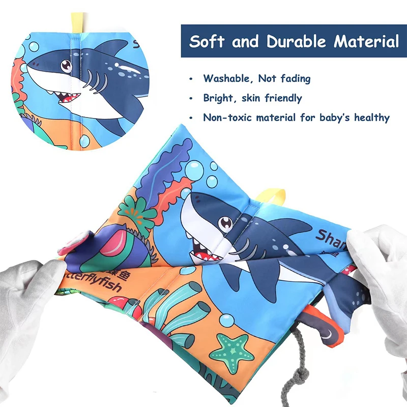 Crinkle Cloth Book Newborn Infant Teether Toy Early Development Stroller Toys Multidimensional Cognitive Children Fun Book