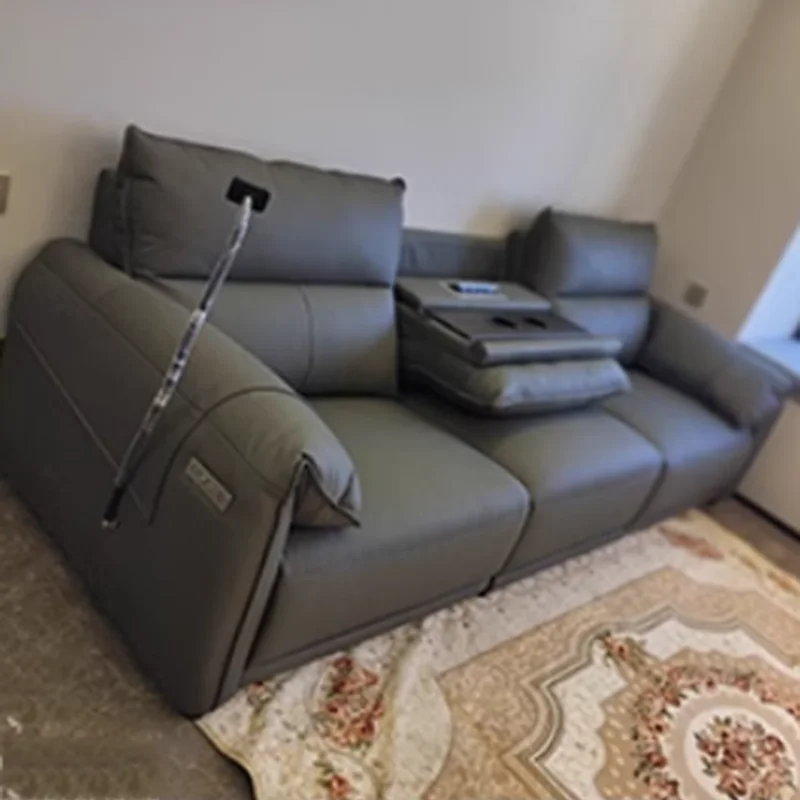 

Classic Brown Living Room Sofas Sleeping Versatile Luxury Lazy Lounge Sofa Leather Modern Soft Couch Wohnzimmer Home Furniture