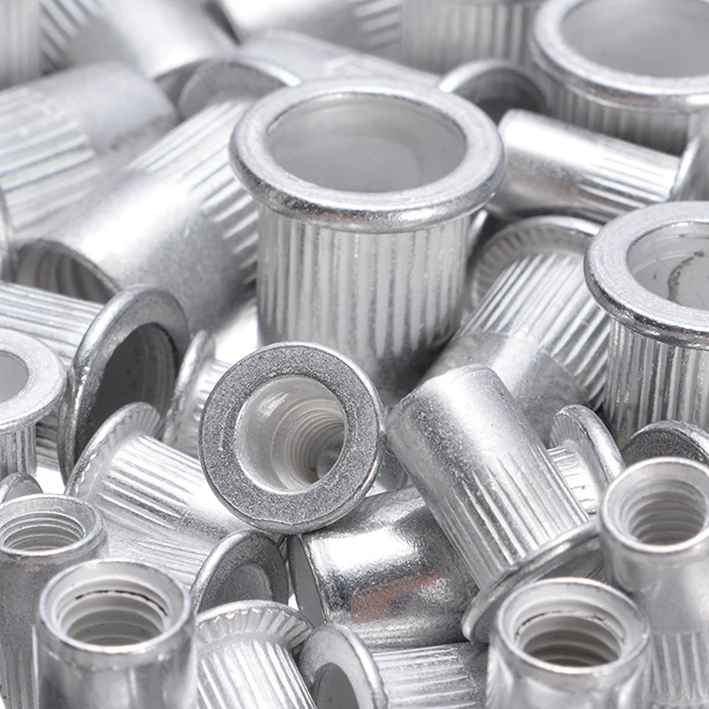 100pcs Steel Aluminum Rivet Nuts Kit Threaded Rivet Nut Inserts Rivnut Nutsert M3 M4 M5 M6 Mixed Kit Set Repairing Tools