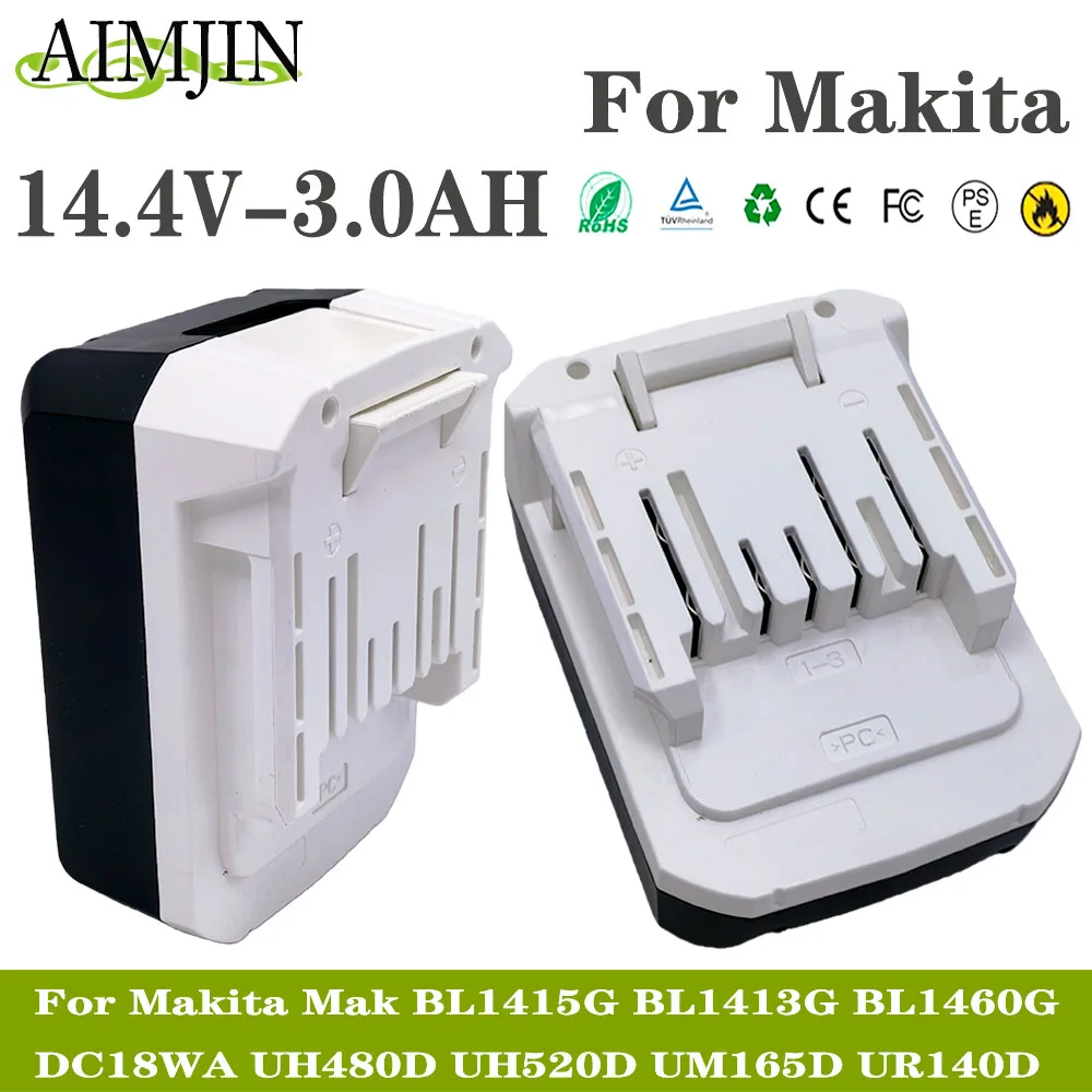 

For Makita Mak 14.4V 3000mAh Li-Ion Battery BL1415G BL1413G BL1460G DC18WA UH480D UH520D UM165D UR140D Power Tool