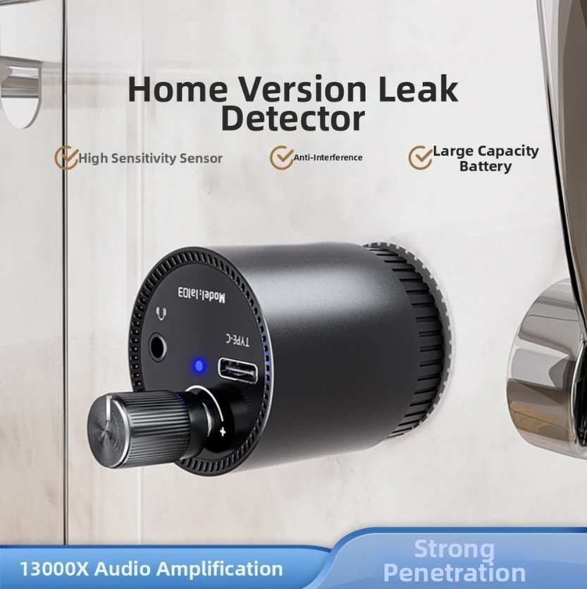 Stethoscope Leak Detector with 13000X Audio Enhancement and 60dB Sensitivity for Home Water Leak Identification Type C
