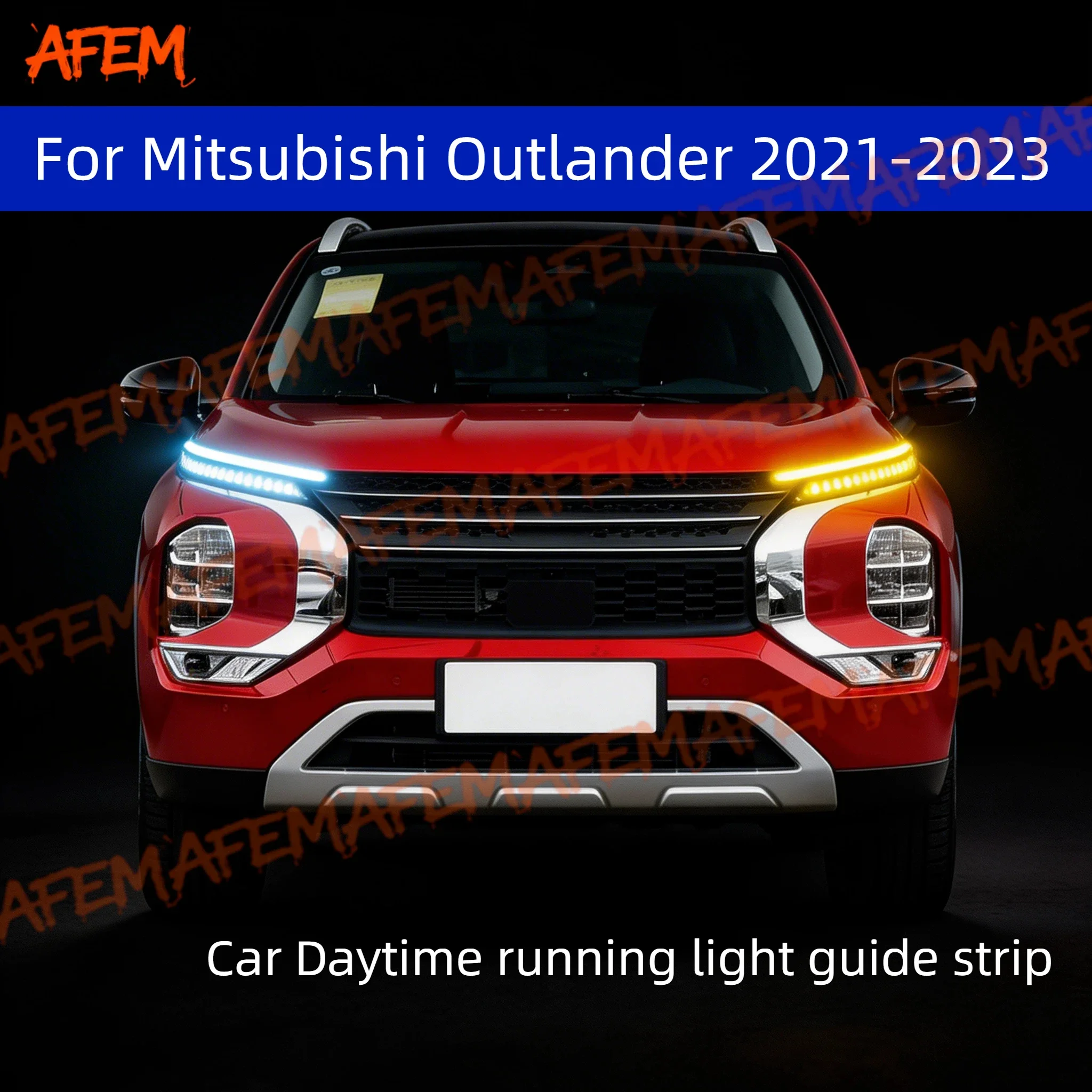 

For Mitsubishi Outlander 2021-2023Car DRL Daytime Running Light Start Scan Style Sequential Flowing Turn Signal Light Ultra-Thin
