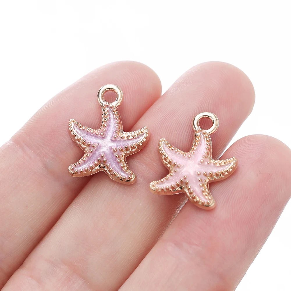 10pcs/lot Starfish Charms Pendants For DIY Crafting Anklet Bracelet Necklace Jewelry Making Accessories Supplies Handmade