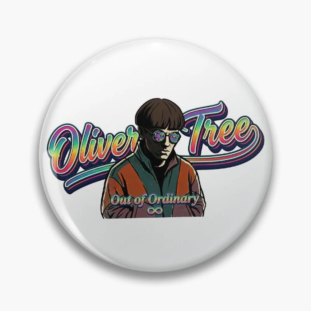 RIP Oliver Tree Pin Holographic Star Heart Pin Brooches Laminated Button Fashion Accessory