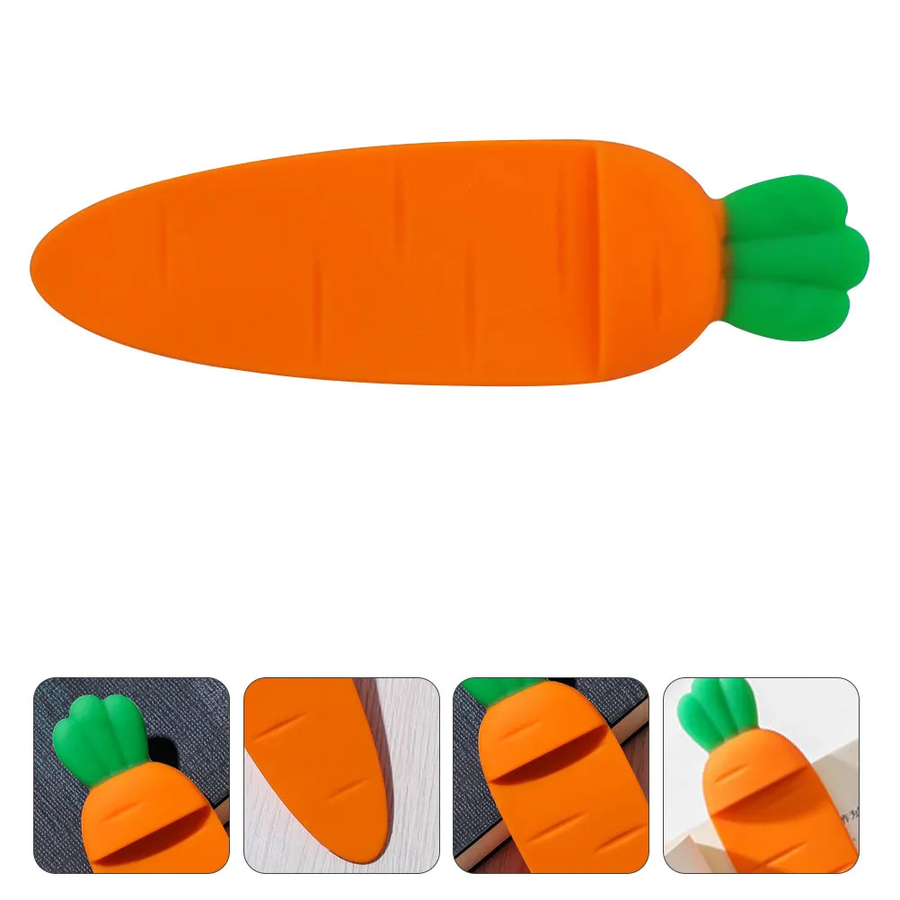 

Carrot Bookmark Silicone Creative Funny Cartoon Design for Students Writers Readers Kids Soft Sturdy Non-Fading Portable Book