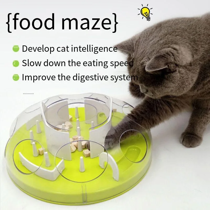 

New Arrival Cat Maze Food Toy Interactive DIY Puzzle Slow Feeder Design Helps Burn Excess Energy Prevent Choking Safe Durable