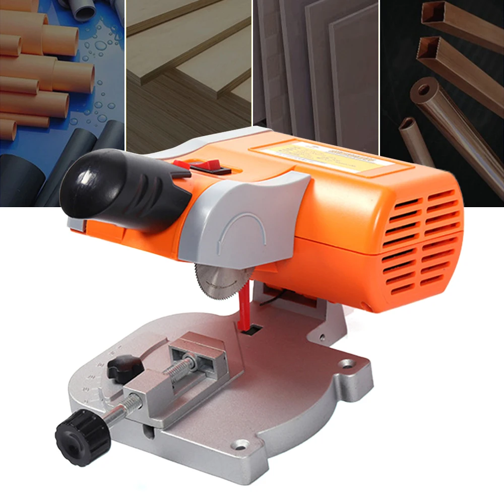 220V 90W マイクロデスクトップ 45 ° 木材、プラスチック、石、非鉄金属の切断に適した切断機 25x14x15cm