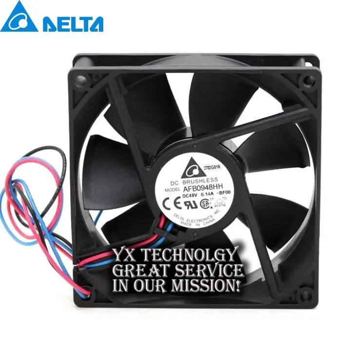 

AFB0948HH 48V 0.14A 9025 9cm 90mm three wire speed cooling fan for Delta 90*90*25mm