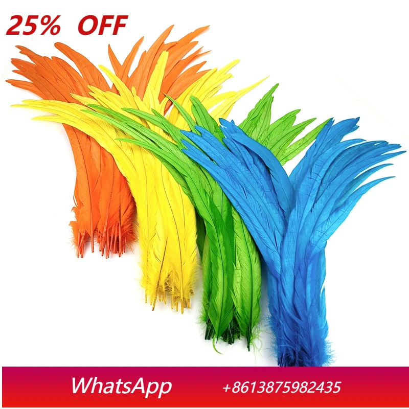 

100Pcs/Lot 35-40cm Colored Rooster Tail Feathers Carnival Accessories Wedding Party Decoration Long Plume DIY Table Centerpieces