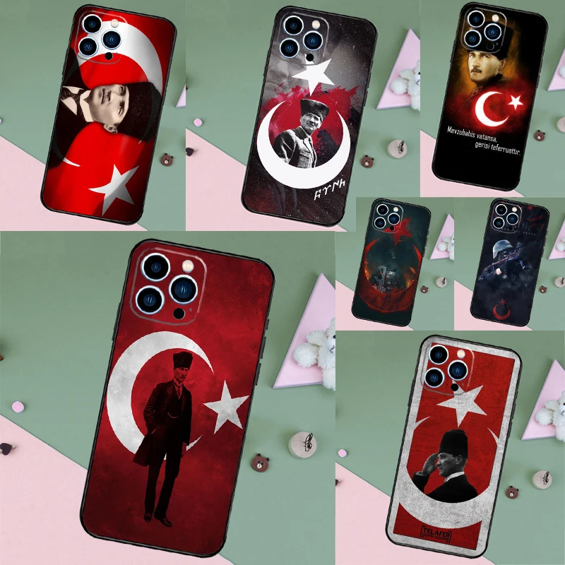 Turkei Turkey Ataturk Flag Case Cover For iPhone 13 12 Mini 11 14 Pro Max XS X XR 7 8 Plus 15 16 Pro Max