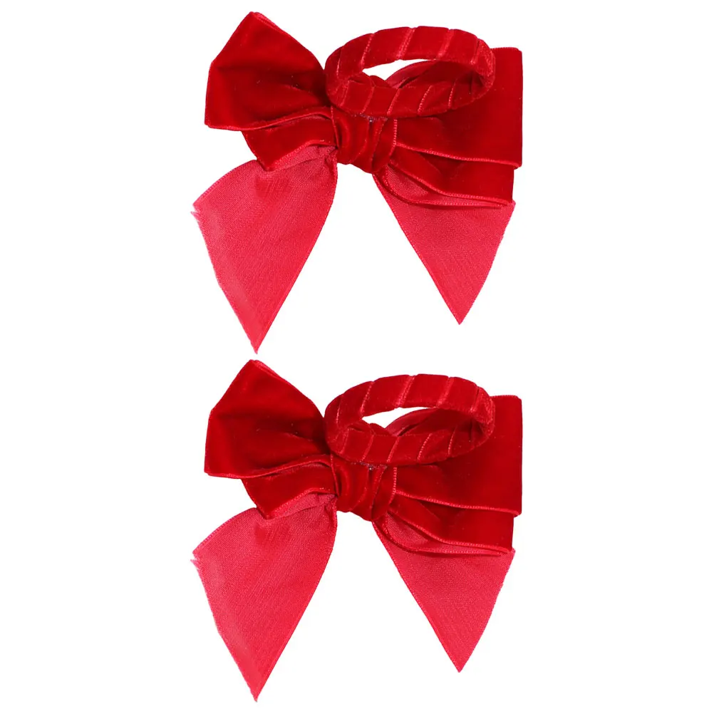 

2pcs Bow Napkin Rings Elegant Alloy Fabric Wedding Party Restaurant Decorative Holder Buckles Christmas Dining Accessories