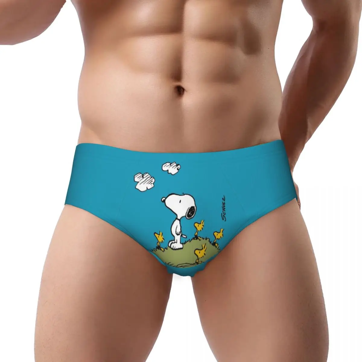 Custom Snoopy And The Birds Men's Briefs Panties Men Comfort Underwear Underpants