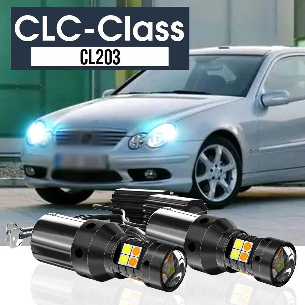 

2x LED Dual Mode Turn Signal+Daytime Running Light Blub DRL Canbus Accessories For Mercedes Benz CLC-Class CL203 2008-2011 2010