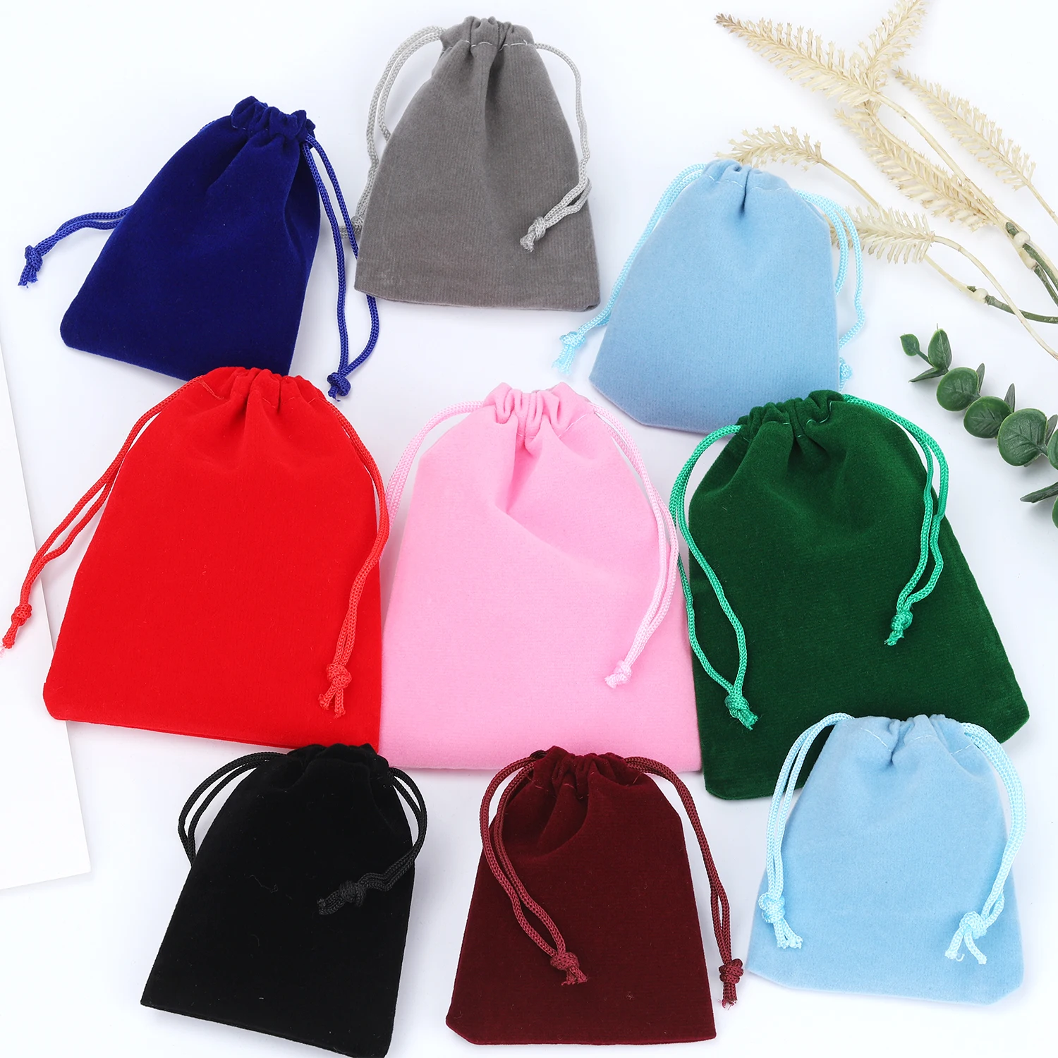 10Pcs 7x9cm/9x12cm Velvet Bag Drawstrings Pouches Party Gift Large Size Dust Bags Jewelry Gift Display Packing Bags