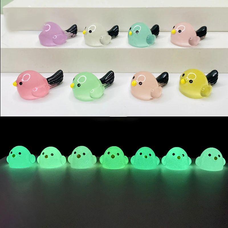 

5PCS Kawaii Mini Birds Luminous Resin Bird Fairy Garden Decoration Miniature Figurines Birds Moss Microlandscape DIY Accessories