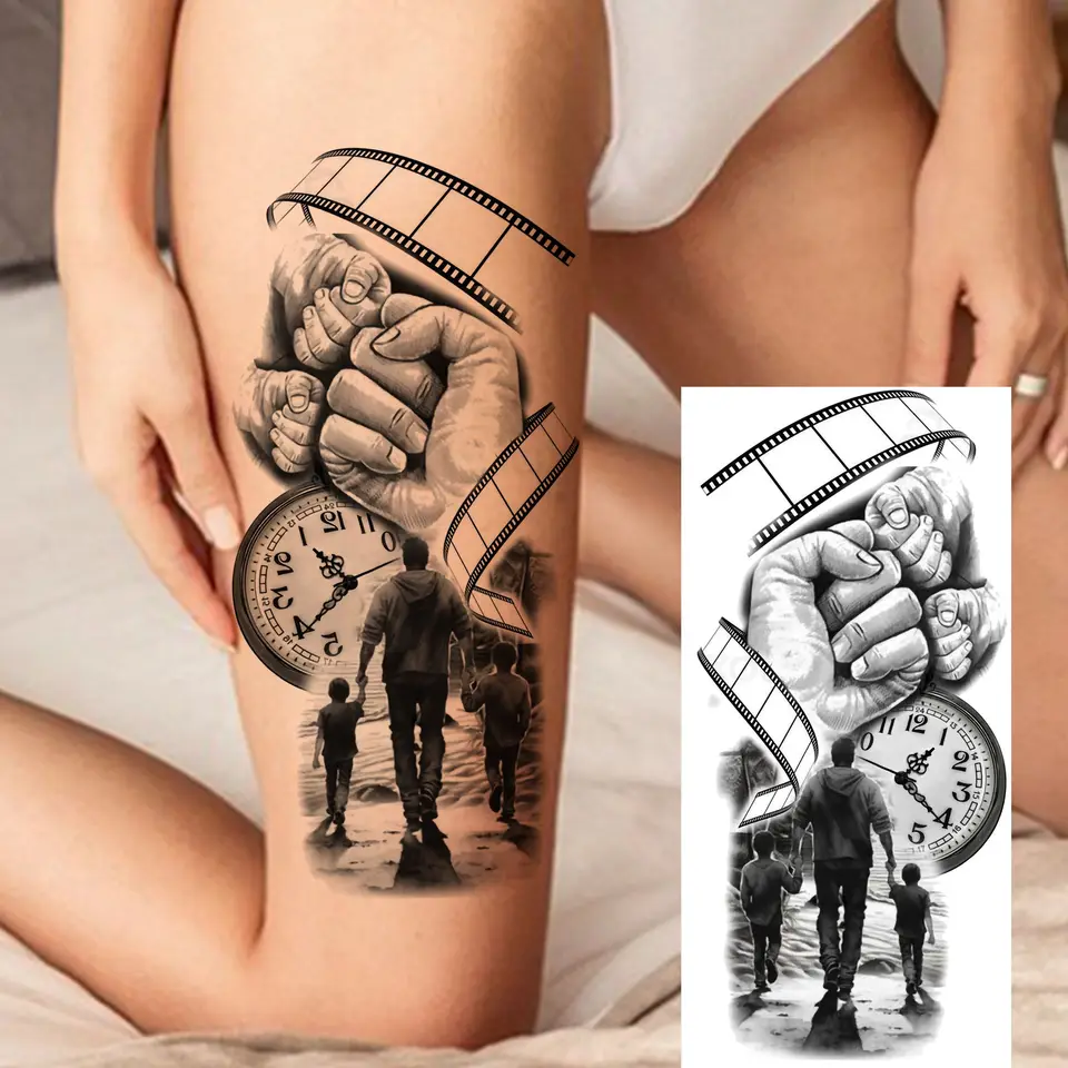 1 Sheet Bless Belief Faith Engraved Temporary Tattoos Family Love Tatoos Waterproof Realistic Fake Tattoo Stickers Long Lasting, image 10