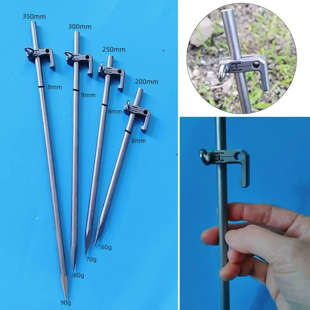 

TC4 OutdoorTitanium Pegs 25/30/35cm Portable 360° Rotatable Pegs Lightweight Tent Titanium Nails Camping Hiking Accessories