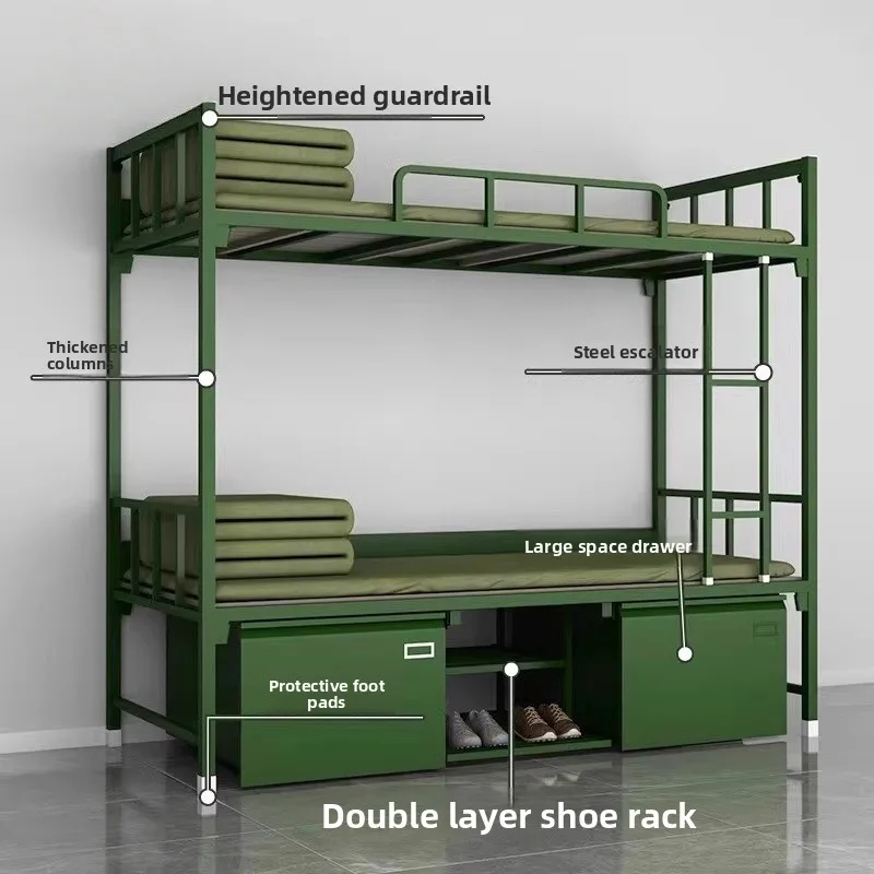 CX 14 standard bunk 13 high and low iron frame beds, dormitory housekeeping class single-layer bed