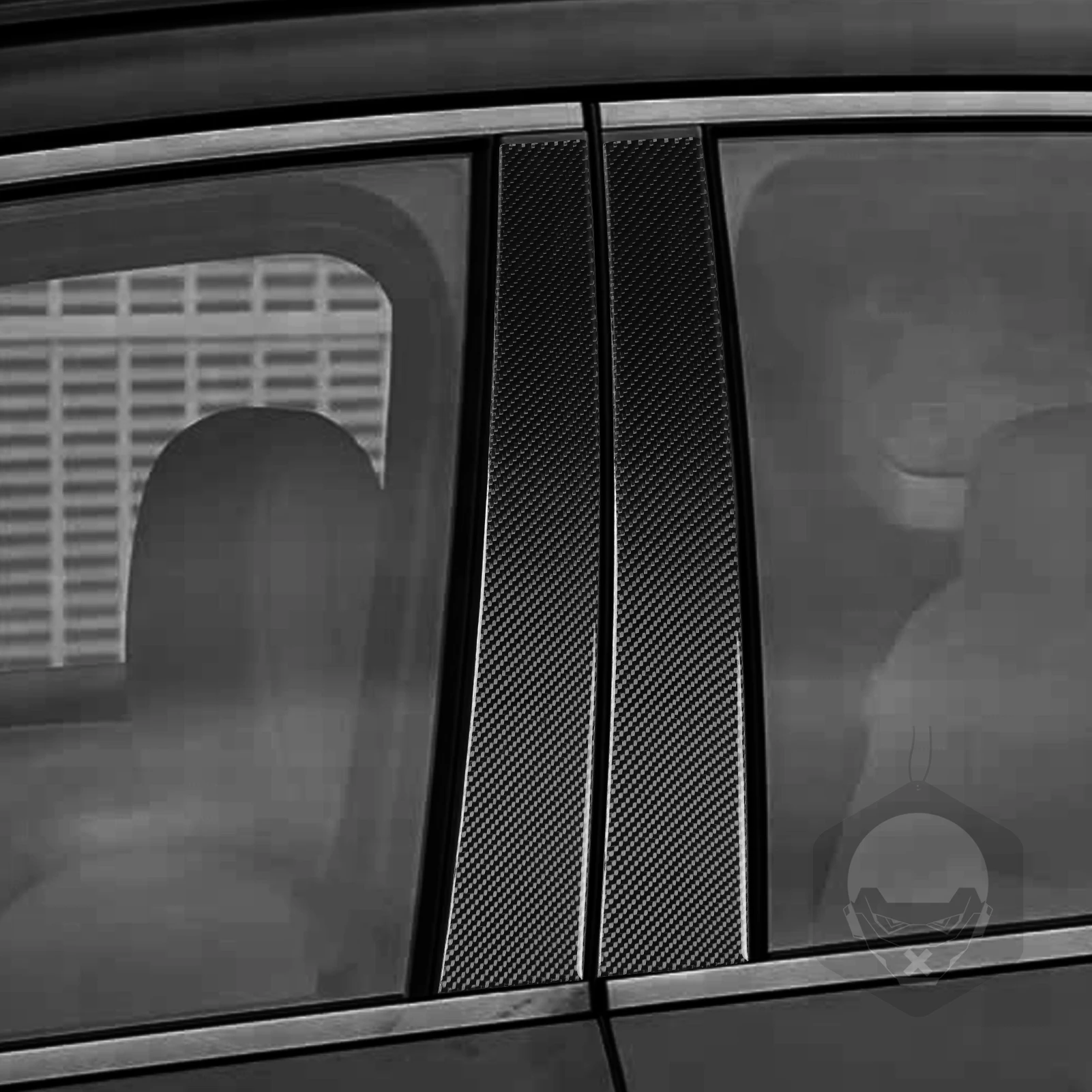 ألياف الكربون الحقيقية اكسسوارات السيارات B-عمود لوحة غطاء الكسوة ملصق ناعم لكزس RX300 RX350h RX500h 2023 2024 2025 2026 #3