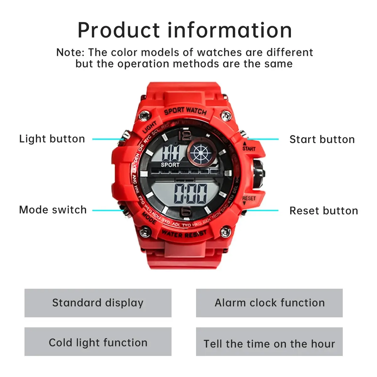 Multi Functional MEN\'S Handsome Youth Sports Watch