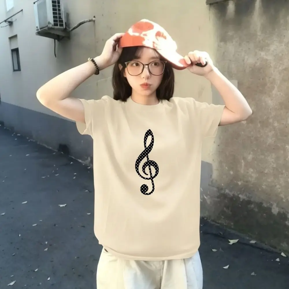 Punk Gothic Harajuku Treble Clef Polka Dot Print T Shirt Women Music Print Aesthetic Emo Girl Fashion Sexy Streetwear Y2k Tees view 3