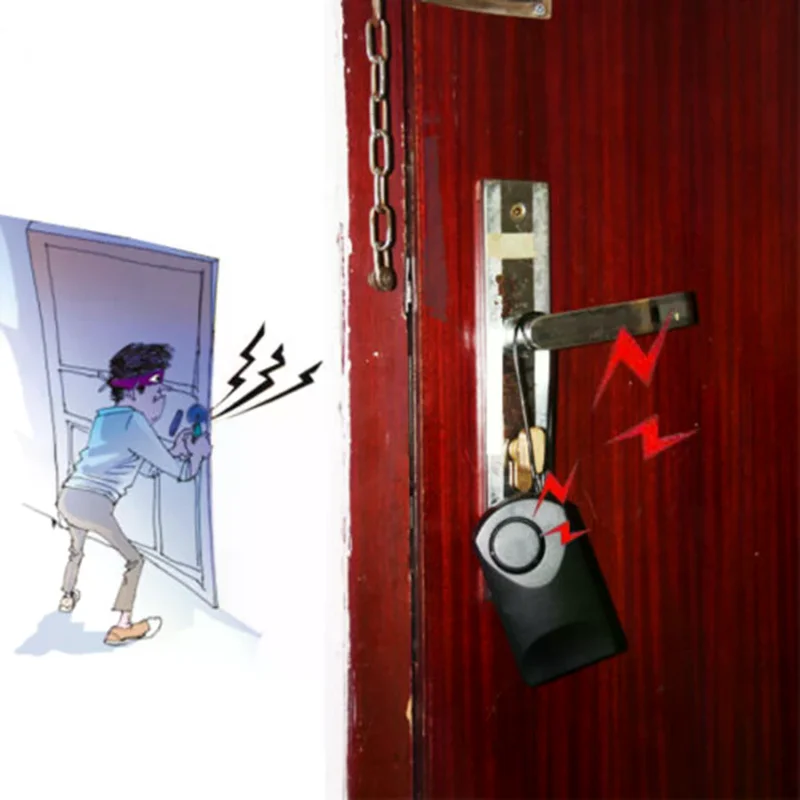 120 sensor de toque sem fio alarme de segurança alto maçaneta da porta alerta de entrada antirroubo