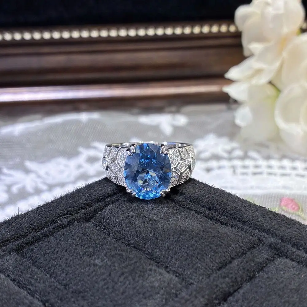 

Sparkling 10x12mm High Carbon Diamonds Women's Ring - 925 Sterling Silver Wedding Band Ring & Engagement Jewelry Gift